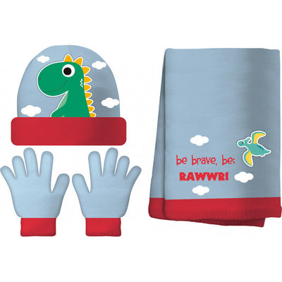 Zaska Winter Set Boys Botle Cotton Blue Blue 4 pezzi unico